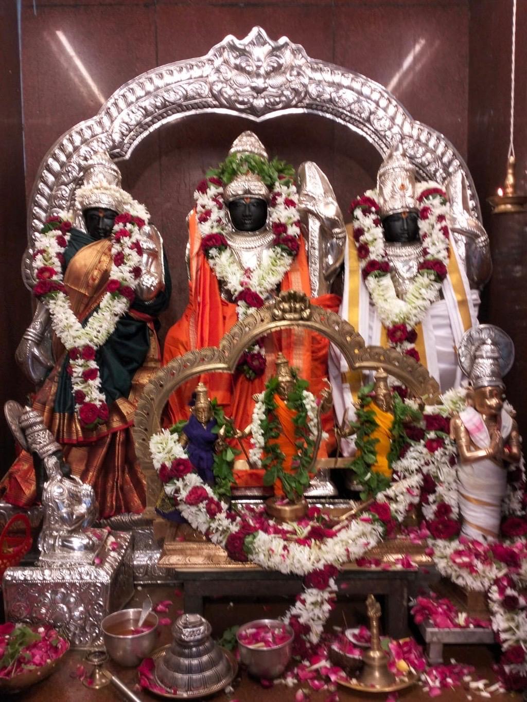 Sri Karthikeya (Murugan) riding a peacock, carrying the divine Vel spear